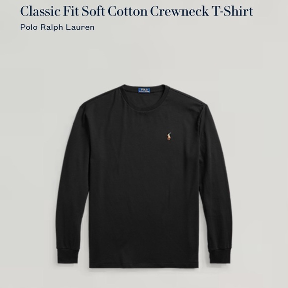 Men’s Polo Ralph Lauren Classic Fit Soft Cotton Crewneck Long Sleeve T-shirt Med - Picture 14 of 14